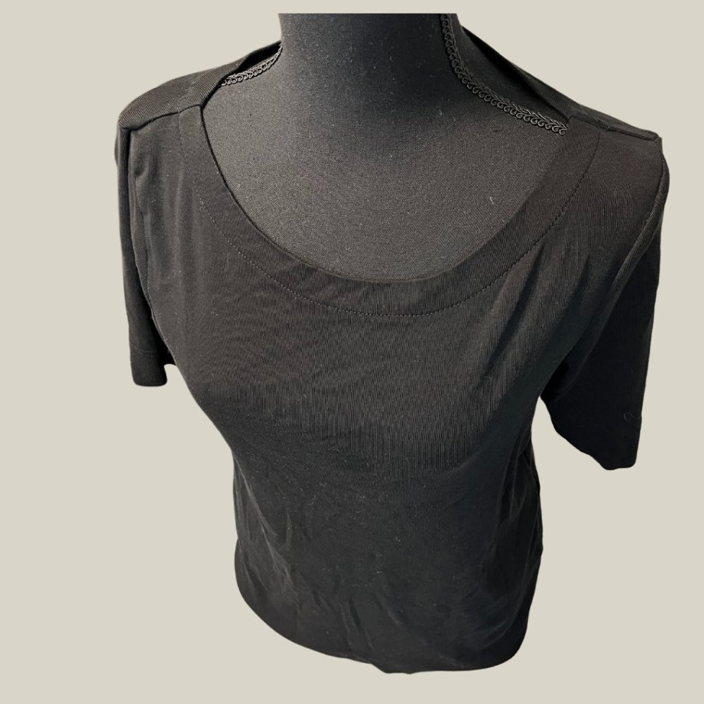 Chico's Black top - size S - Short Sleeves - Like New - 0366LR-2A